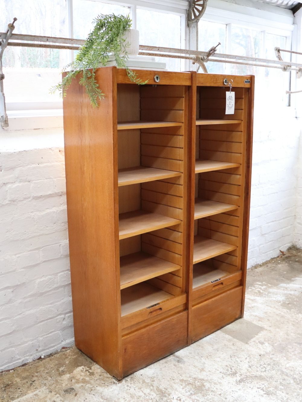 photo vinterior Vintage French Double Tambour Cabinet