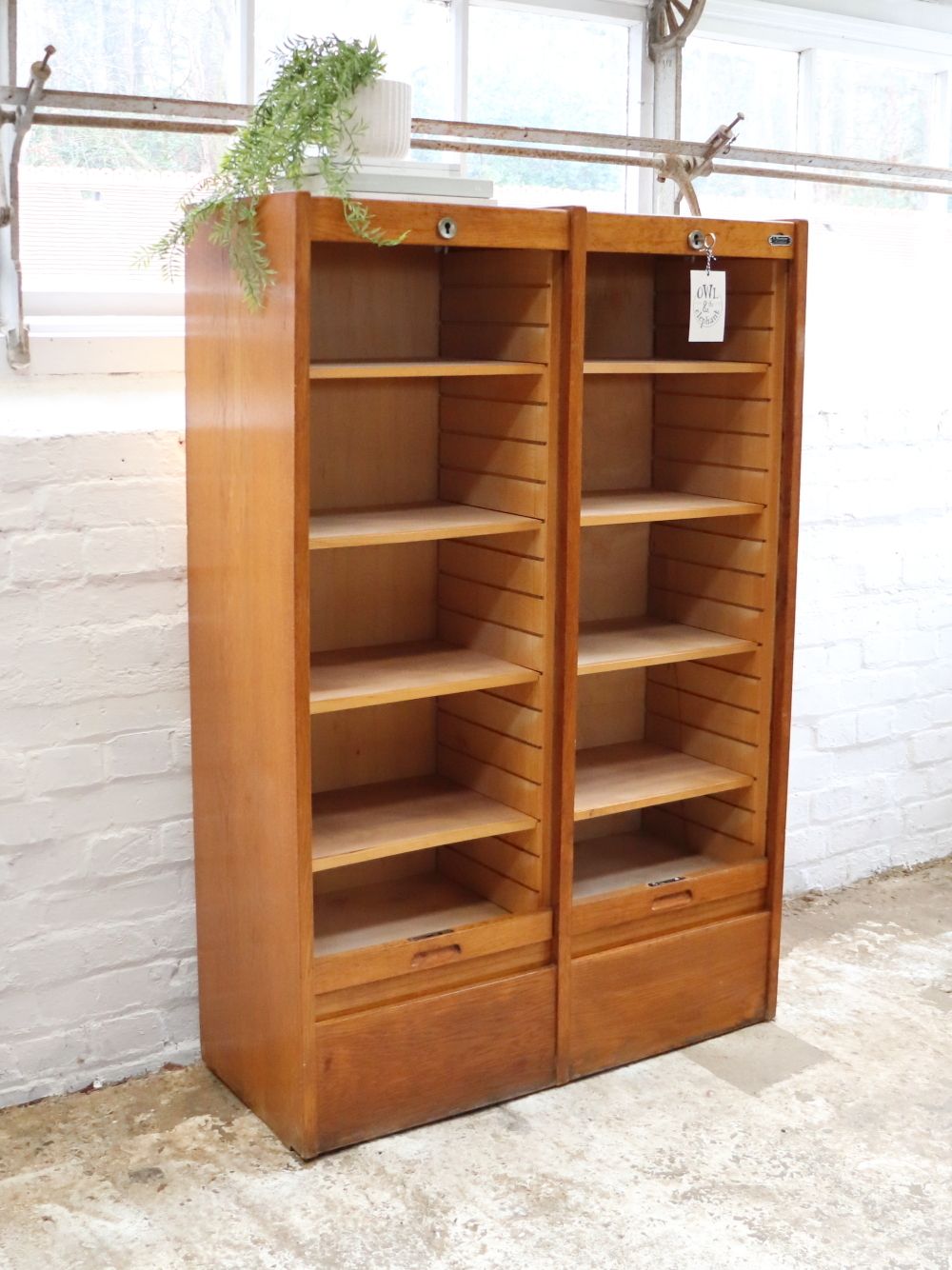 photo buy Vintage French Double Tambour Cabinet