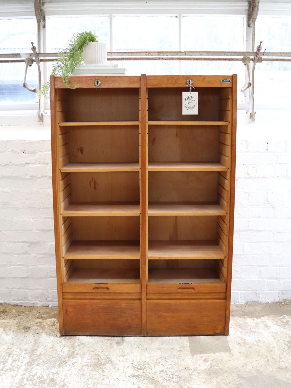 photo vintage Vintage French Double Tambour Cabinet