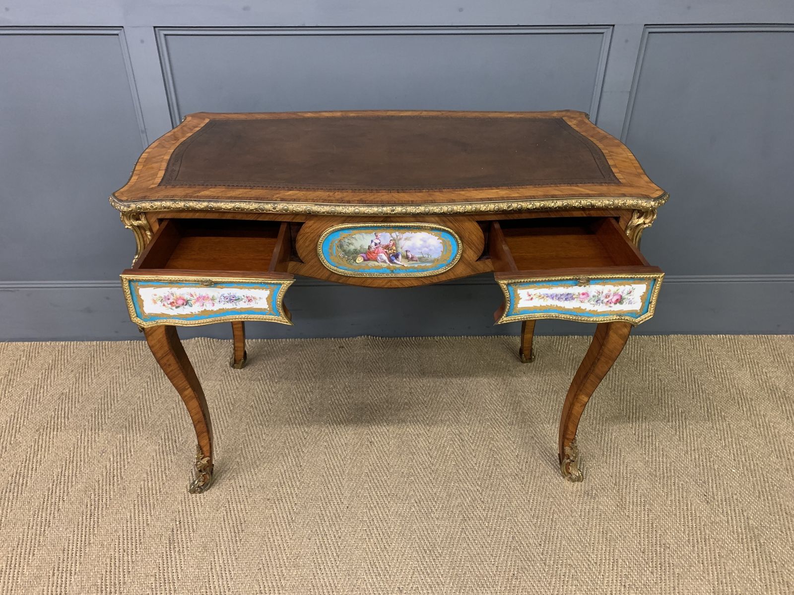 French Tulip Wood Bureau Plat, 1800s photo buy