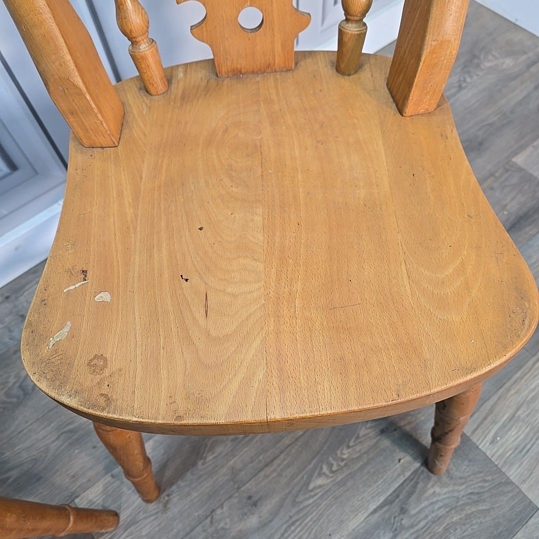 Antique Wooden Farmhouse Chairs Pair 2 Victorian Style Solid Turned Country photo buy
