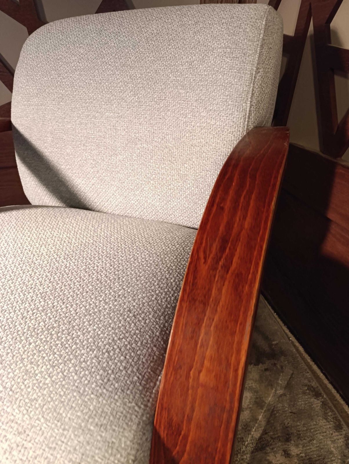 Art Deco 1949s Bentwood Oak Lounge Chair In The Style Of Halabala — New Upholstery photo 895.0