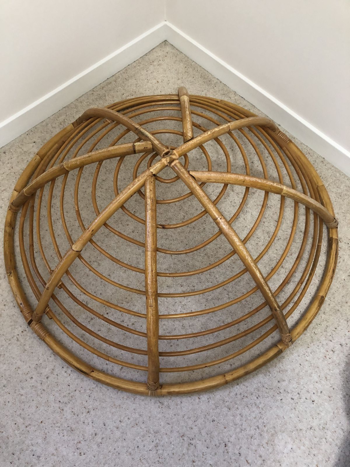 Vintage Cane Papasan Chair With Original Cushion photo 165.0