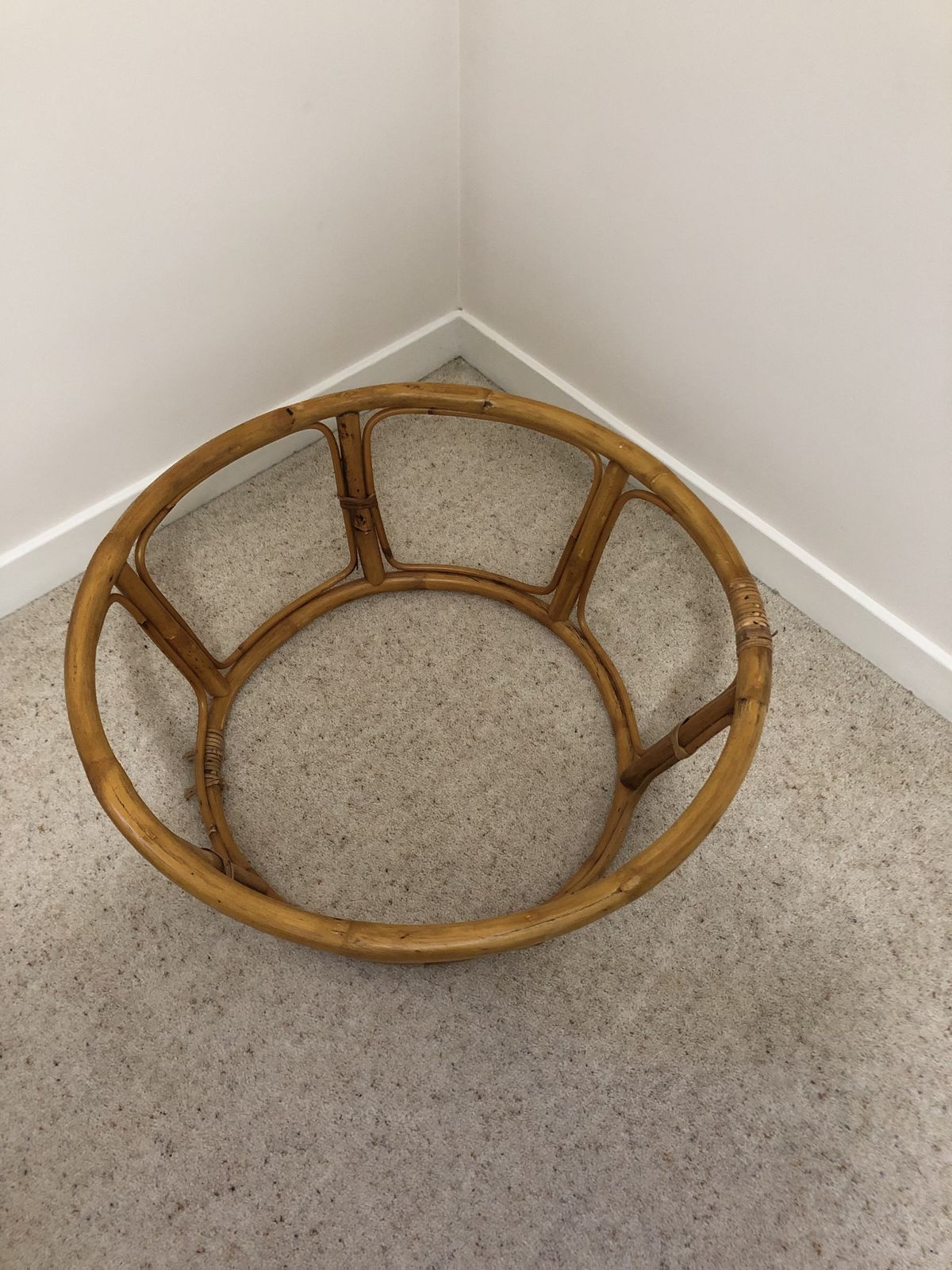 Vintage Cane Papasan Chair With Original Cushion photo vinterior