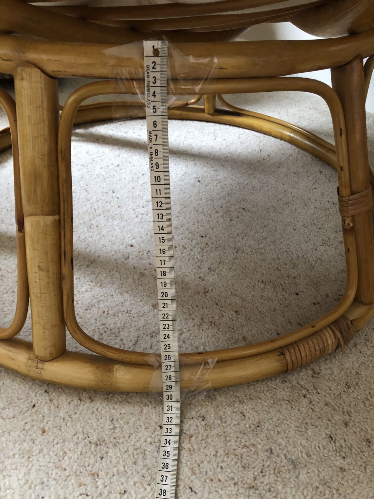 photo vintage Vintage Cane Papasan Chair With Original Cushion