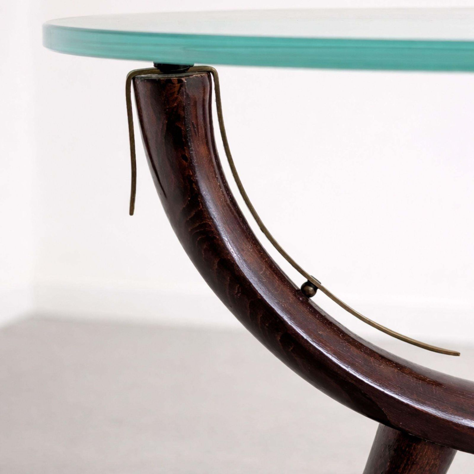 Mid Century Modern Coffee Table With Glass & Wood, Italy, 1950s photo Furniture