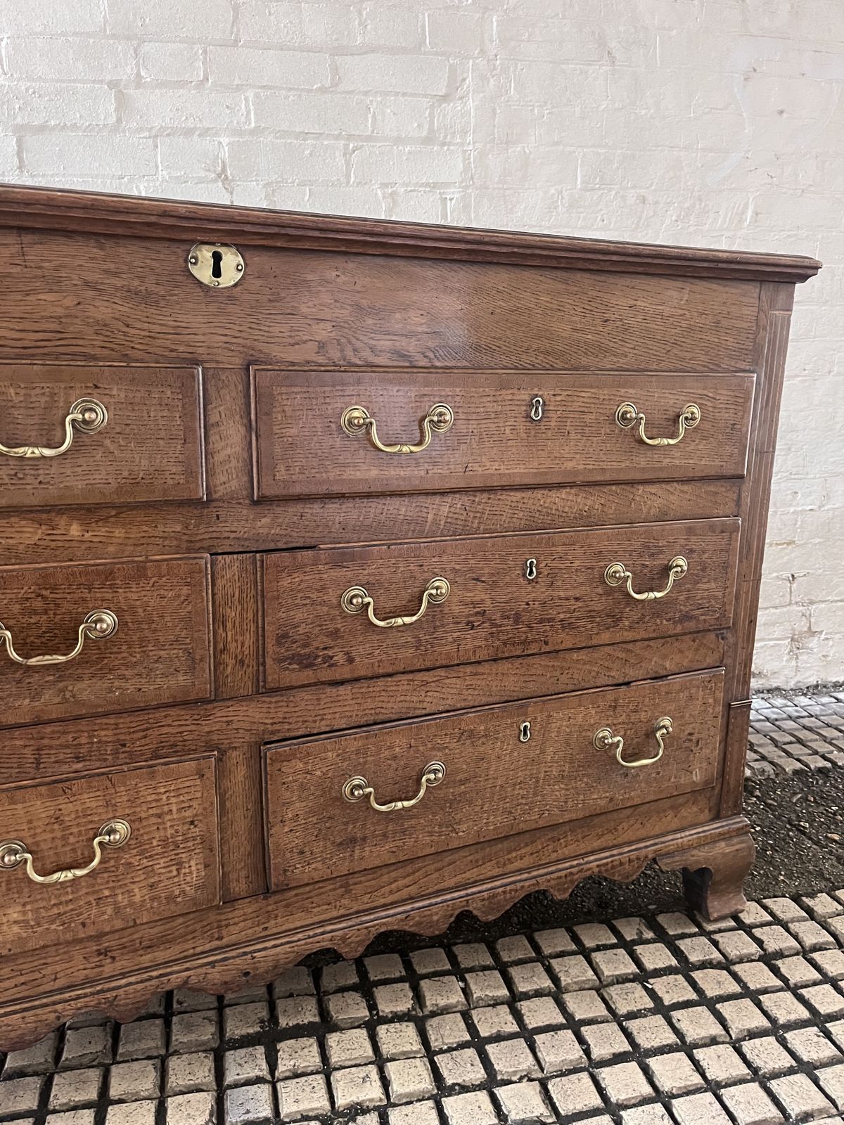 Antique Oak Lancashire Mule Chest Sideboard C1790 photo vinterior