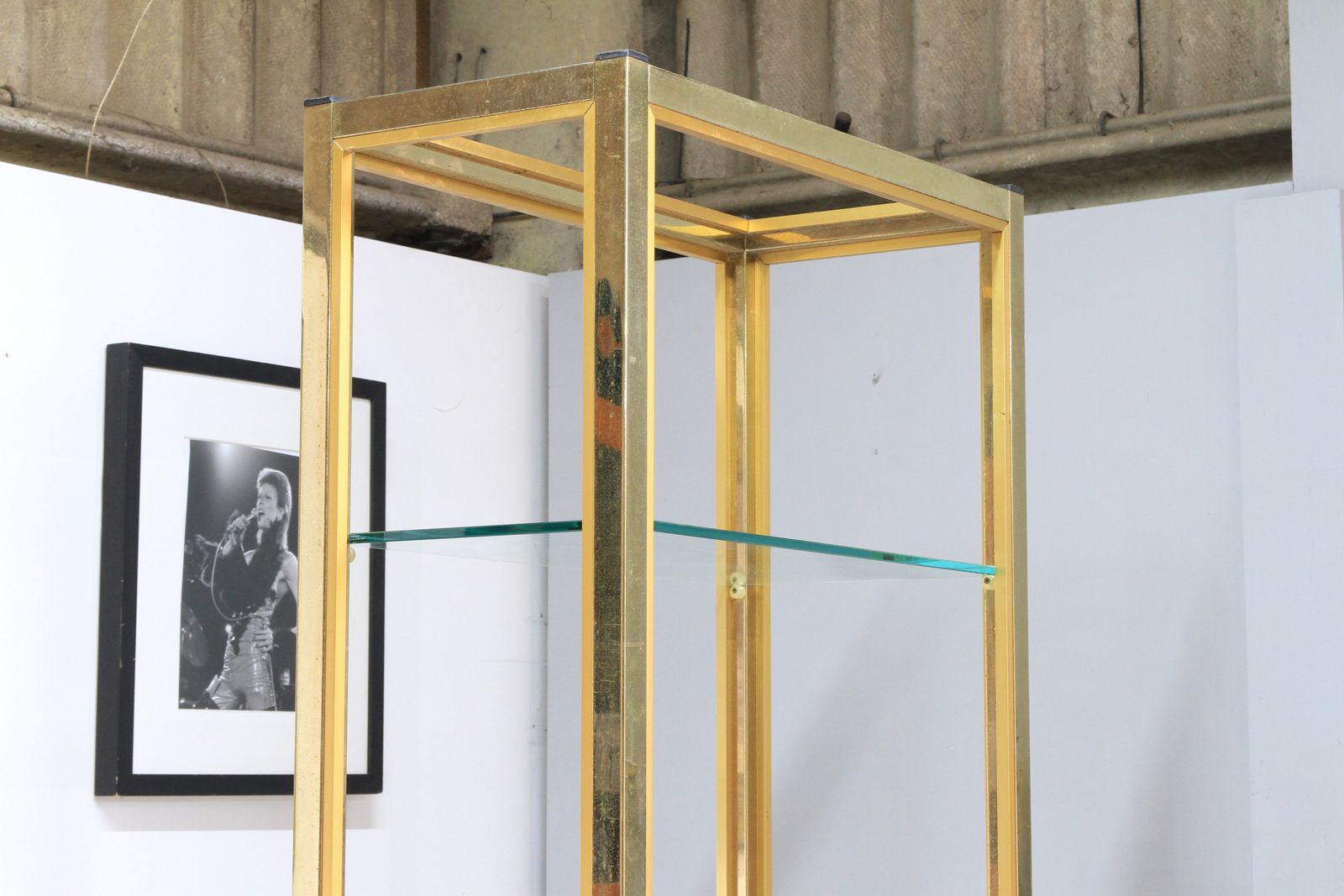 photo for sale Renato Zevi For Romeo Rega Italian Hollywood Regency Brass And Glass Etagere