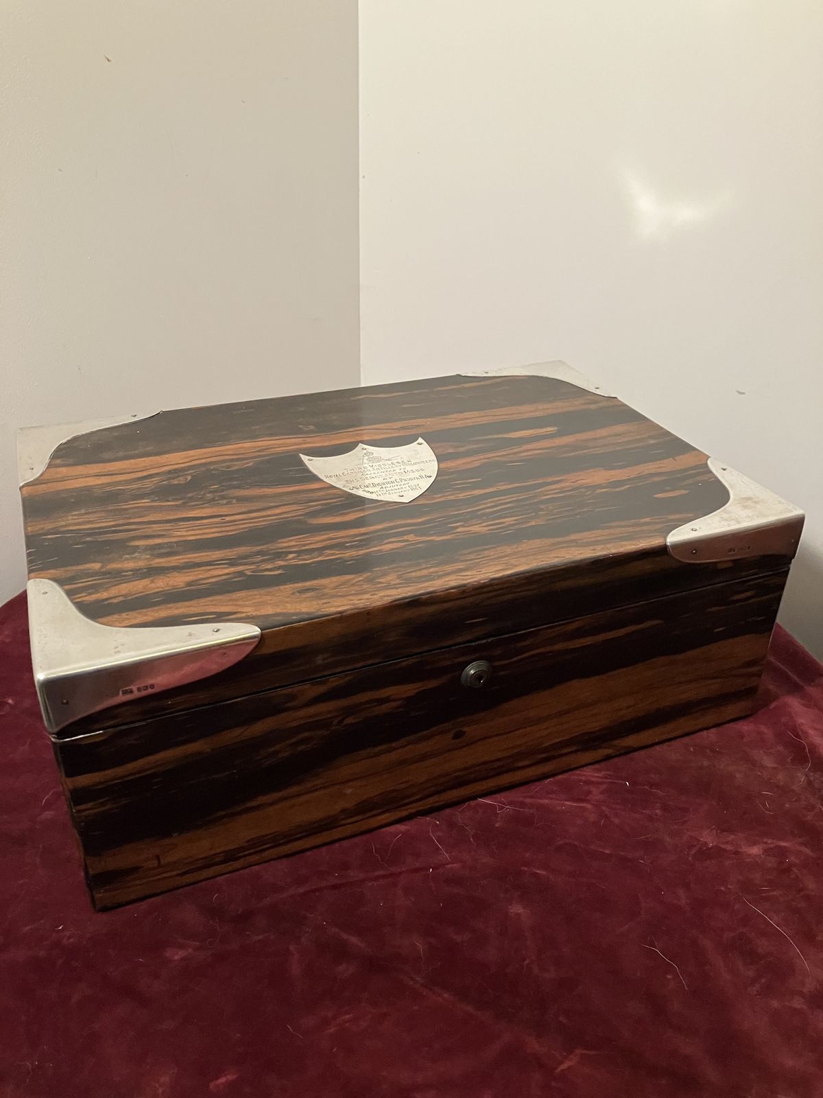 Antique Humidor In Coromandel Wood With Military Provenance photo for sale