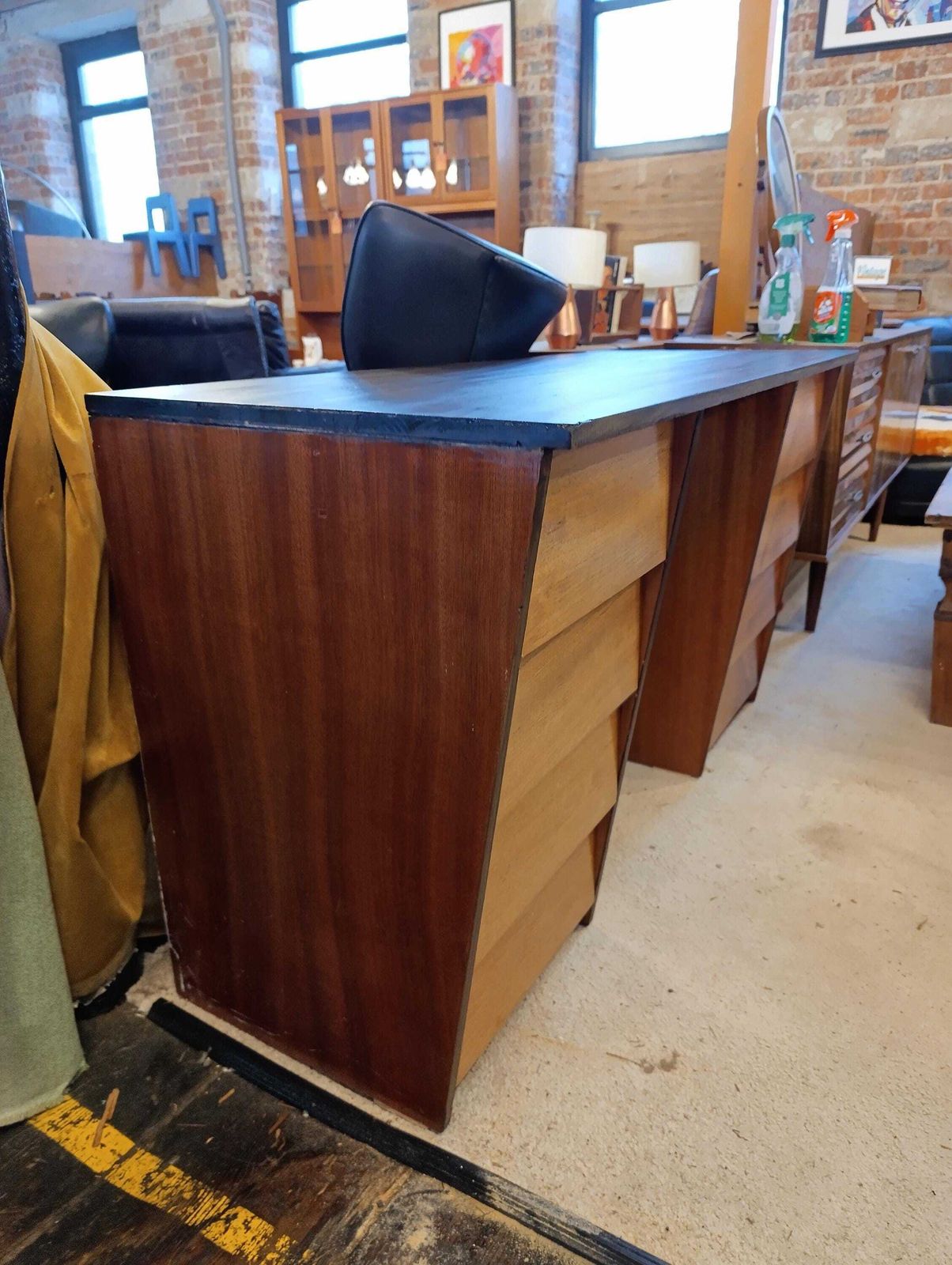 Mid Century One Off Teak Desk, 1980s photo buy
