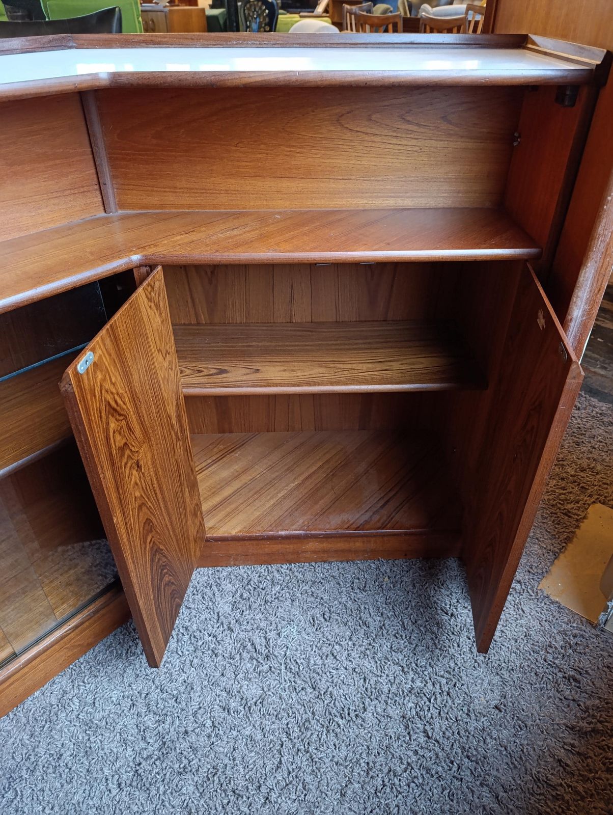 Mid Century Teak Bar / Cocktail Cabinet By Turnidge Of London photo vintage