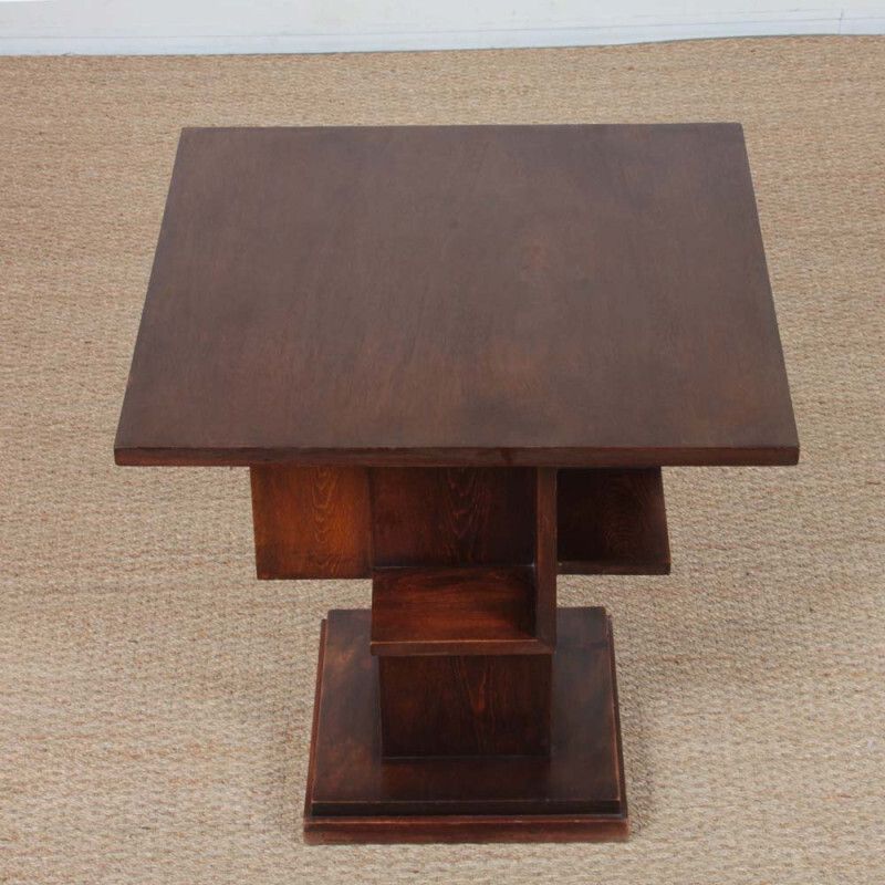 photo furniture Geometric Wooden Side Table Dating From The 1940s