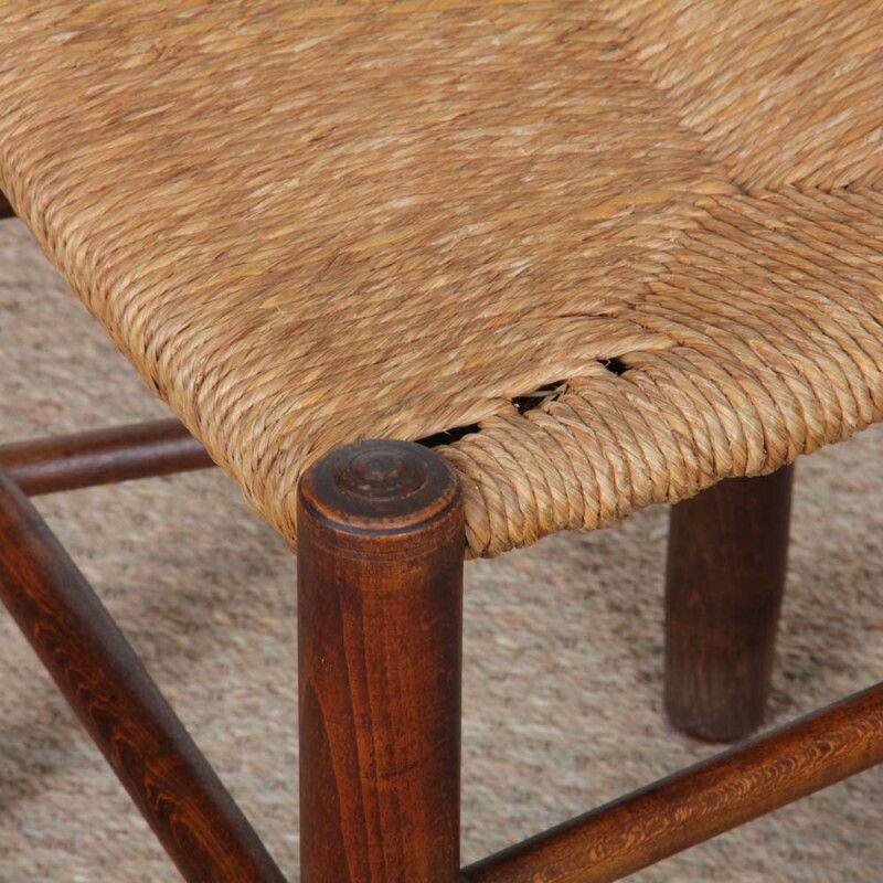 Set Of 6 Straw Chairs, French Craftsmanship, 1940 photo for sale