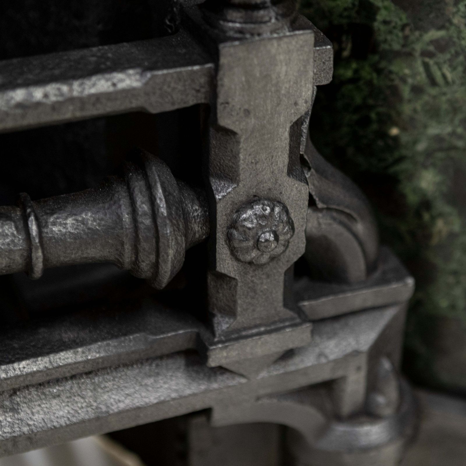 photo for sale Antique Victorian Cast Iron Insert With Verde Antico Marble