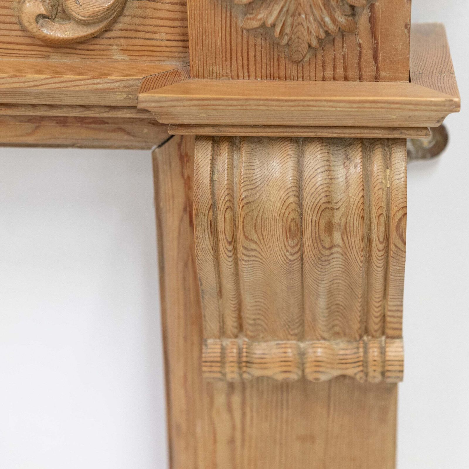 Antique Pine Wooden Fireplace Surround photo vinterior
