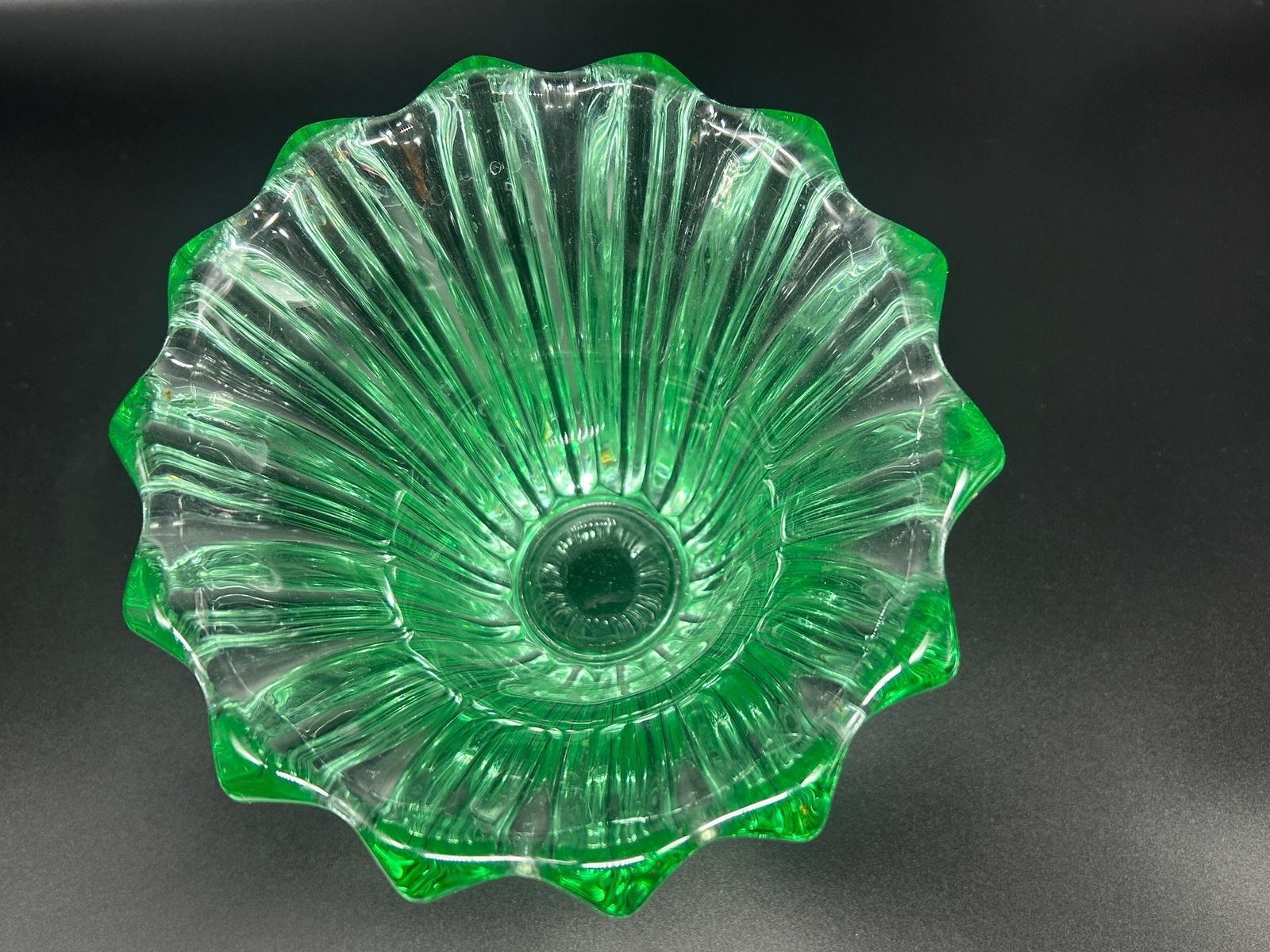 Green Crystal Vase By Pierre D'avesn Sculptural Design 1950s France photo vinterior