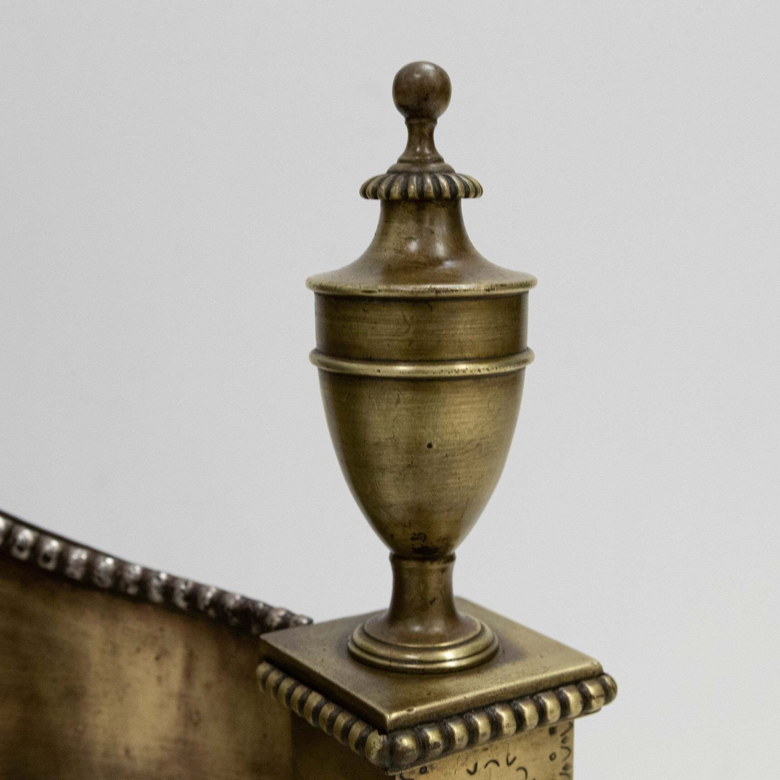 Splendid Antique Georgian Fire Basket With Brass Finials photo for sale