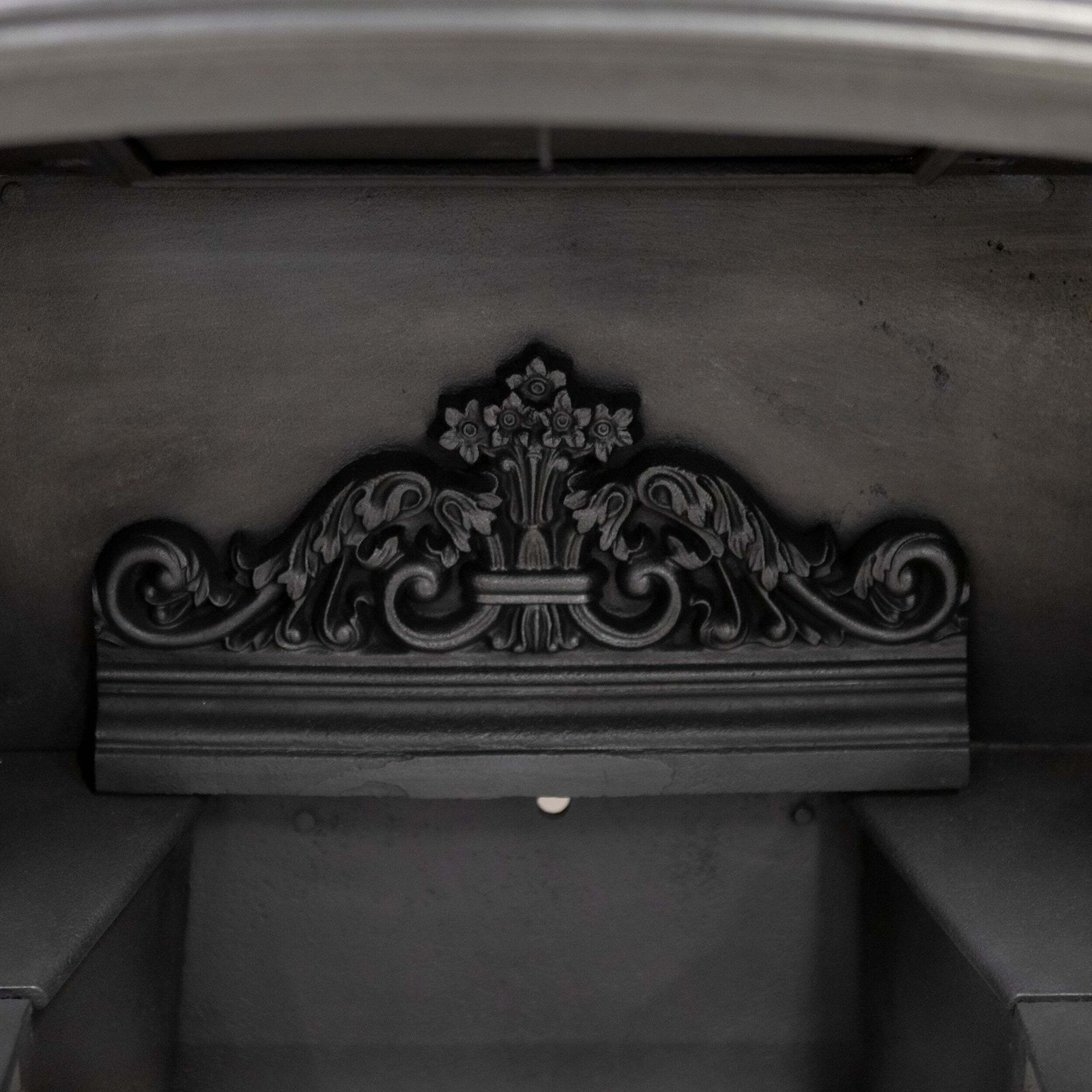 Antique Ornate Georgian Cast Iron Fireplace Insert | Register Grate photo for sale