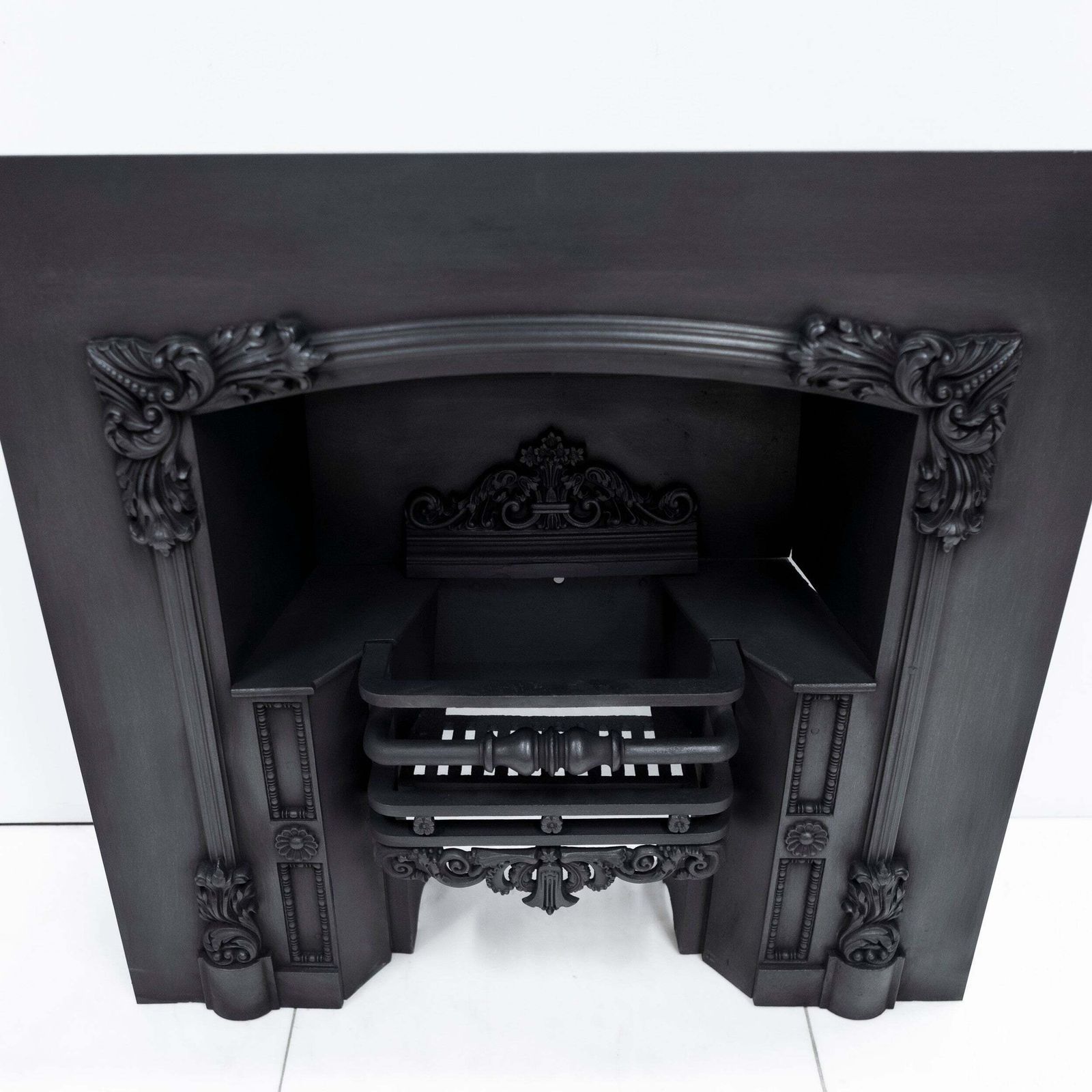 photo for sale Antique Ornate Georgian Cast Iron Fireplace Insert | Register Grate