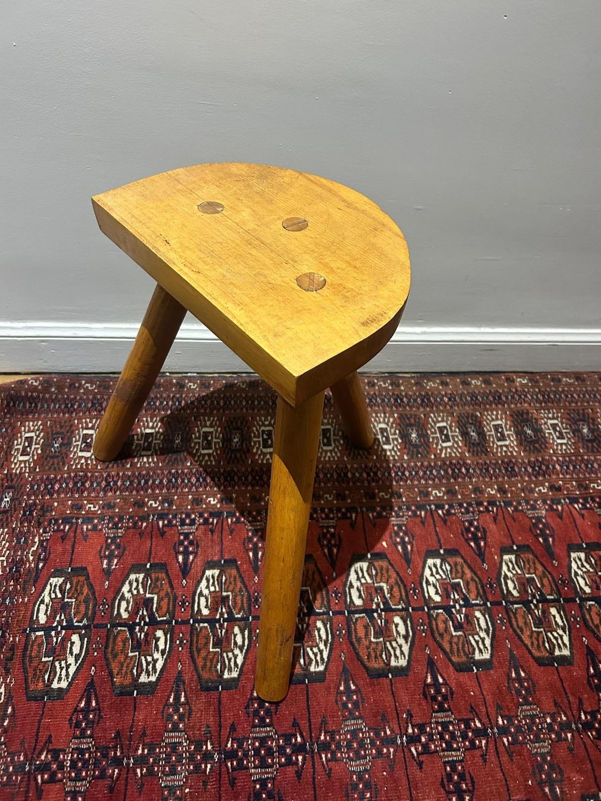 Brutalist Scandinavian Stool, 1950s photo furniture