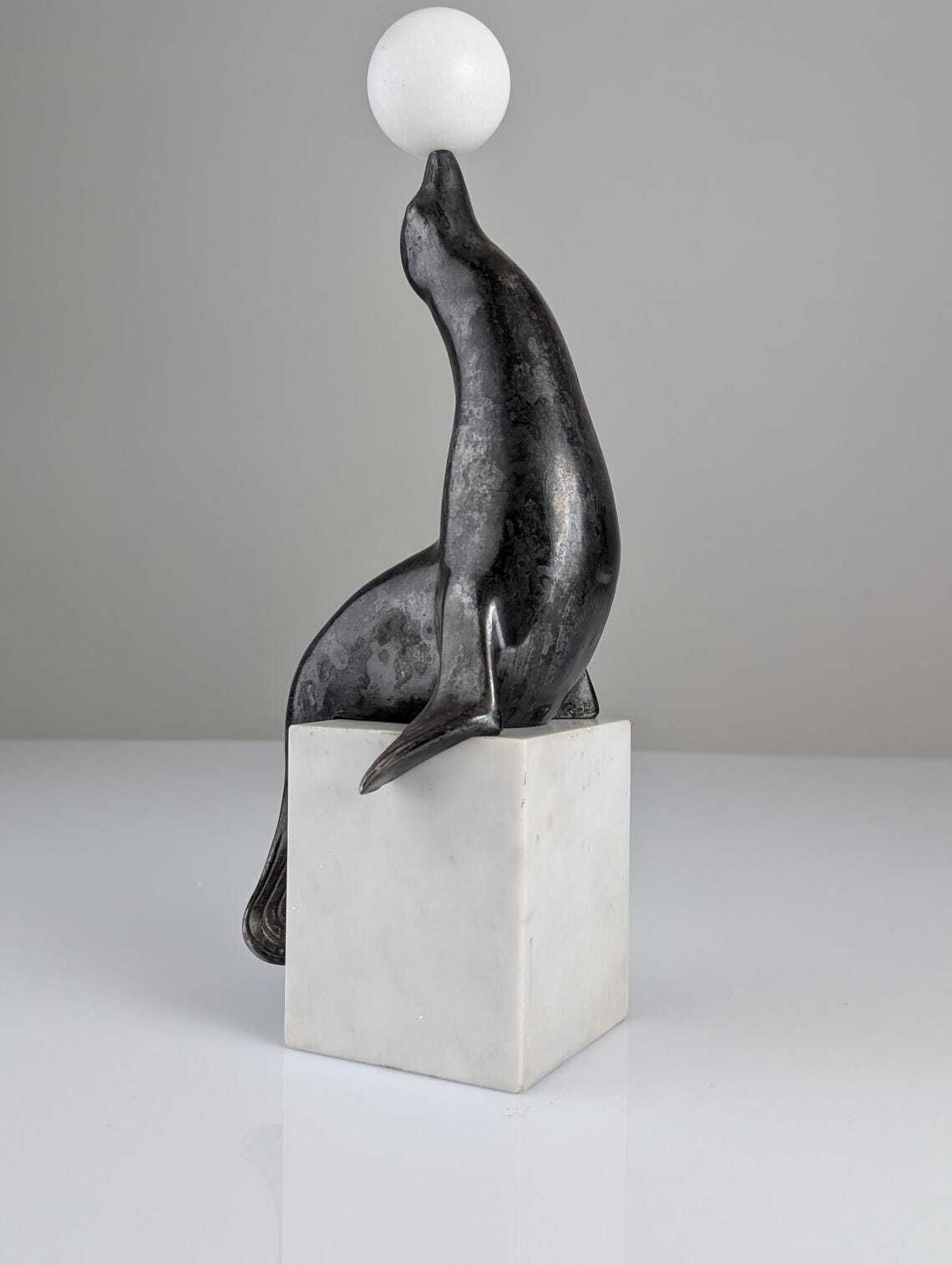 Art Deco Sea Lion Sculpture By Marcel André Bouraine 1920s photo buy