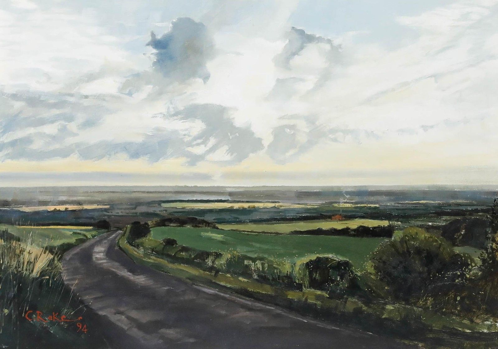 Charles Rake (B.1946) 20th Century Oil, Brightening Sky photo furniture