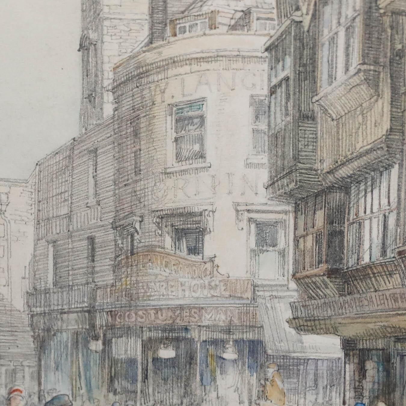 Nathaniel Sparks Re (1880 1956) Graphite Drawing, Mary Le Port Street photo Art