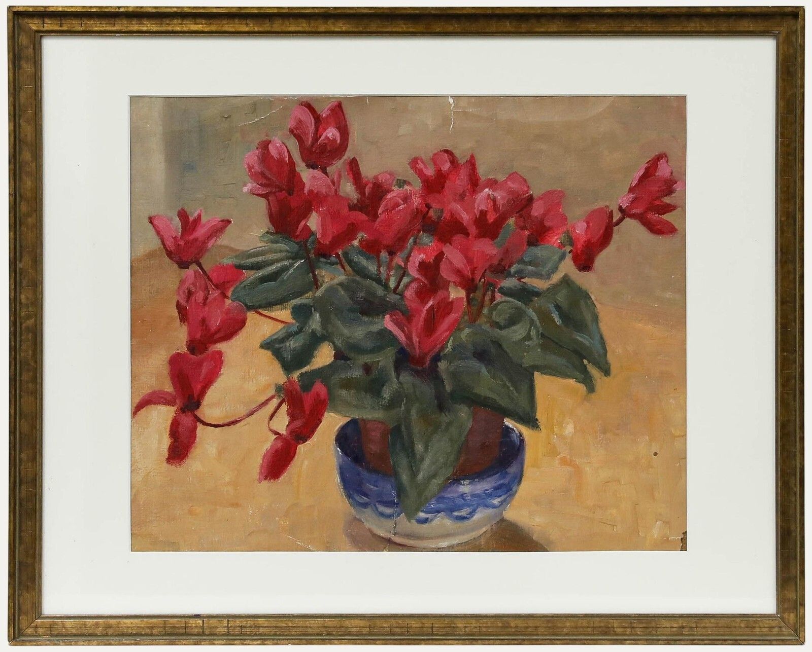 Leslie Charles Boyce (1892 1989) Framed Mid 20th Century Oil, Pink Cyclamen