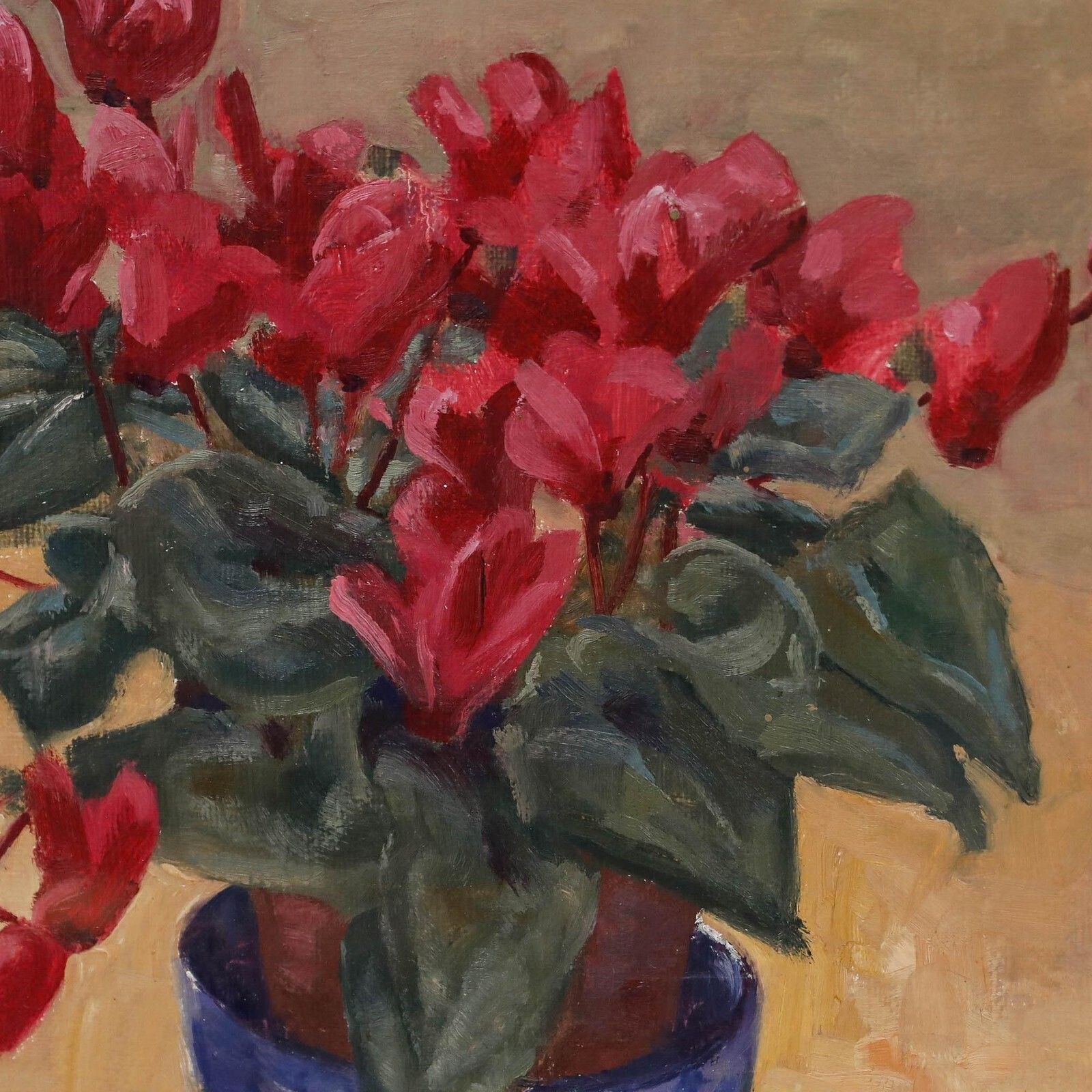 Leslie Charles Boyce (1892 1989) Framed Mid 20th Century Oil, Pink Cyclamen photo 225.0