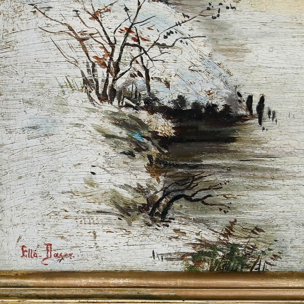 Ella Daser Early 20th Century Oil, Winter Landscape photo buy