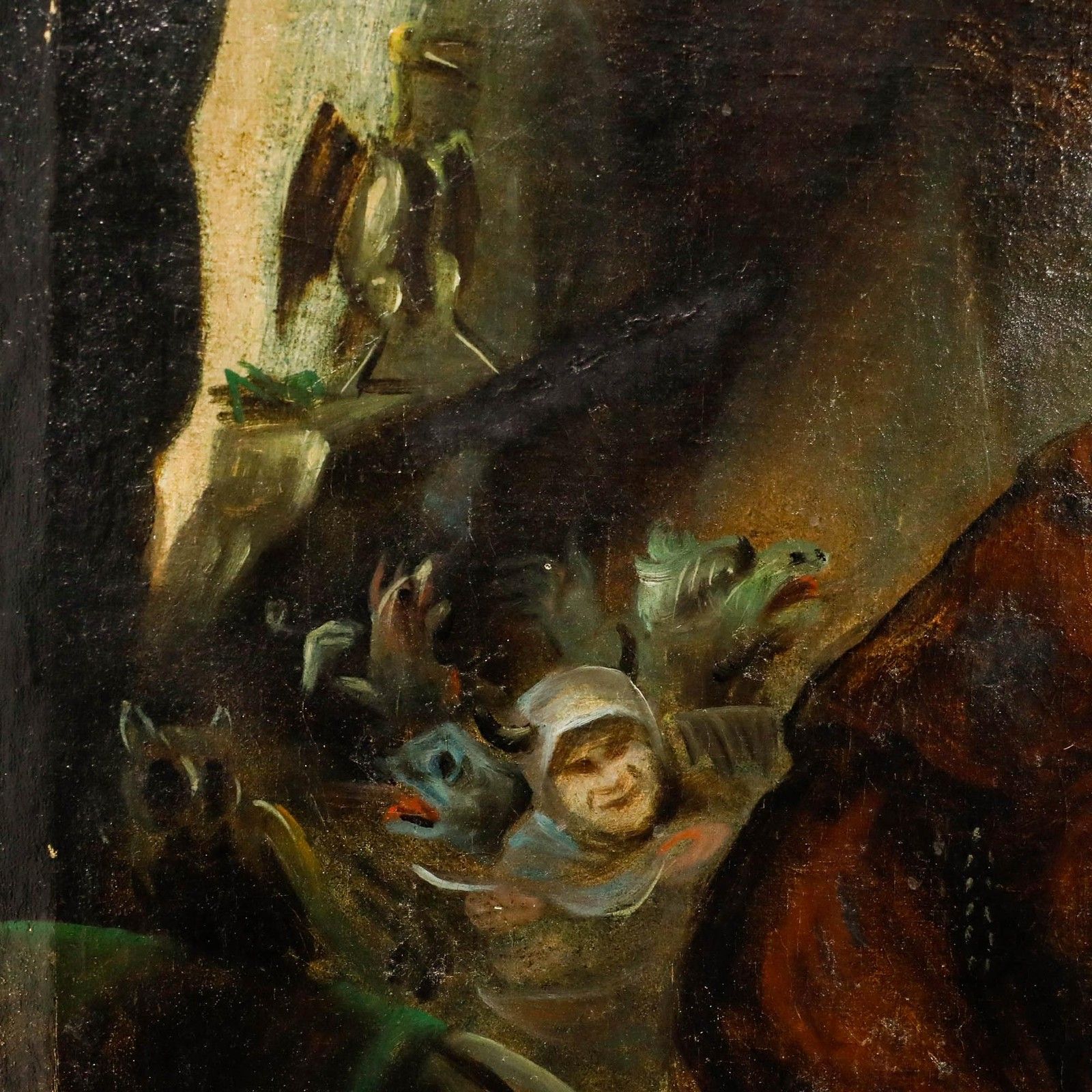 Framed 19th Century Oil The Temptation Of St Anthony photo 550.0