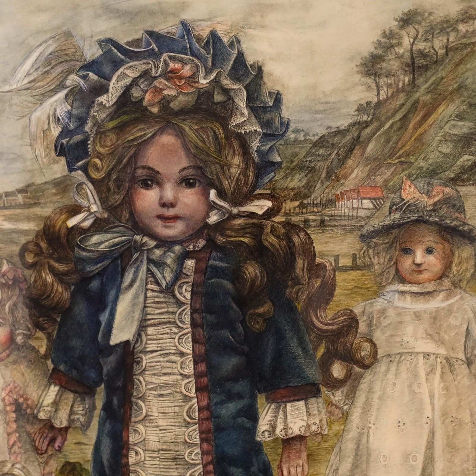 Elizabeth Sorrell Rws (1916 1991) Framed Watercolour, A Day At The Seaside photo 350.0