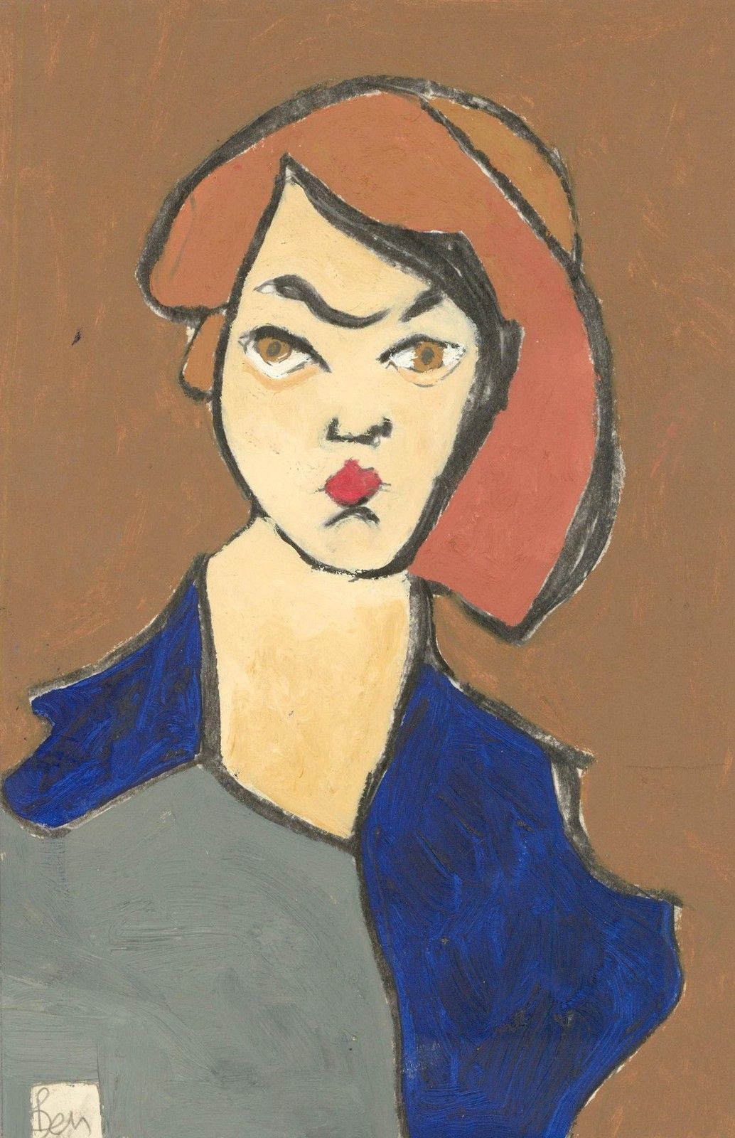 Ben Carrivick Contemporary Oil, Asymmetric Hair photo for sale