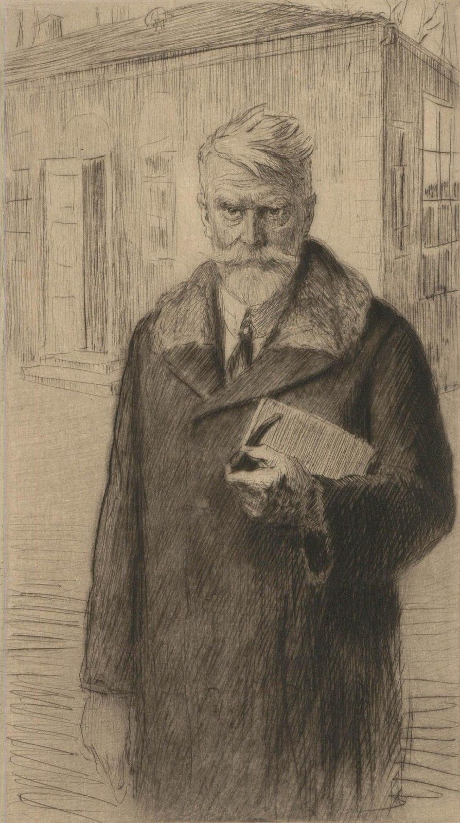 Ludwig Michalek (1859 1942) Early 20th Century Etching, Self Portrait photo furniture