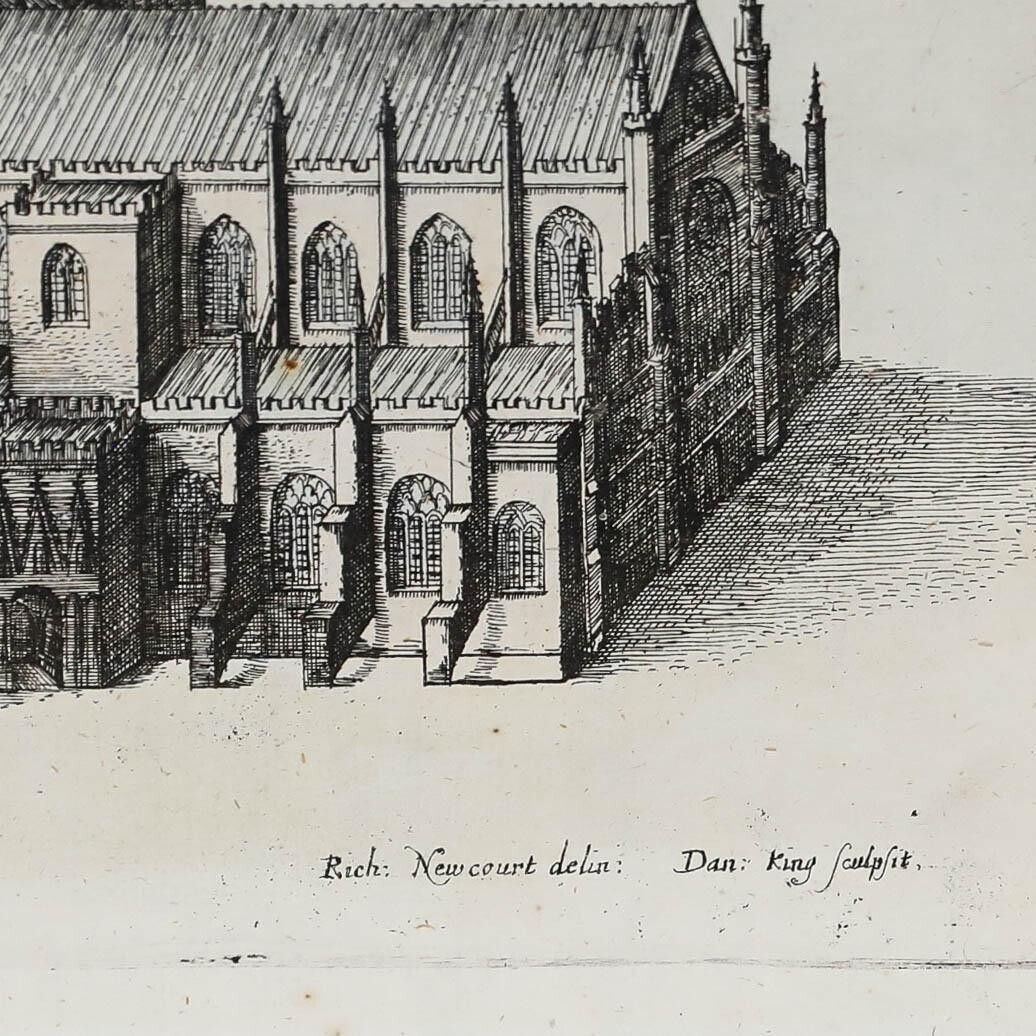 Daniel King After Richard Newcourt 17th Century Etching, Exeter Cathedral photo for sale