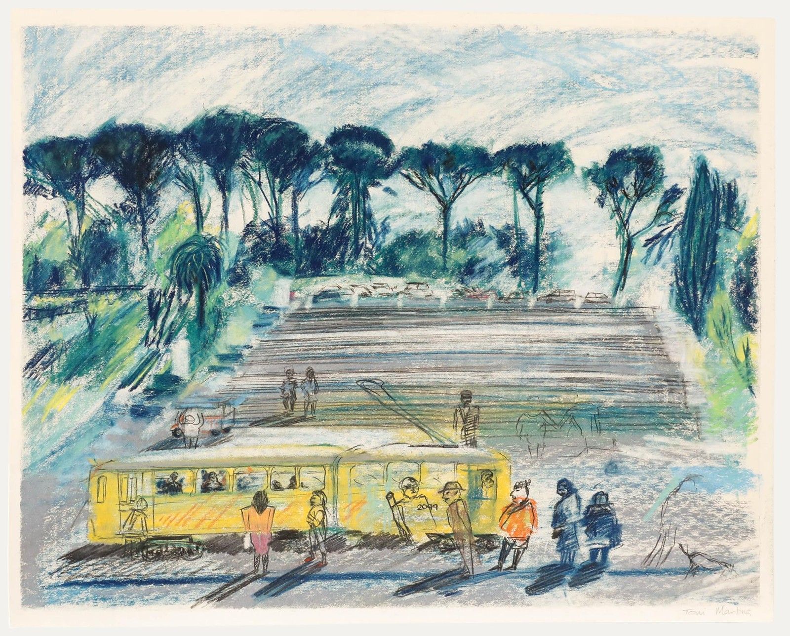Toni Martina Re (1956 2017) 20th Century Pastel, California Streetcar