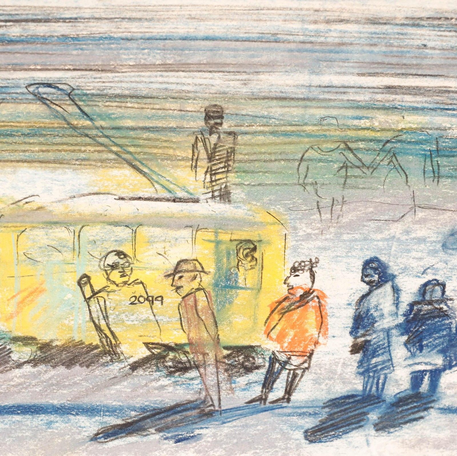 Toni Martina Re (1956 2017) 20th Century Pastel, California Streetcar photo Art