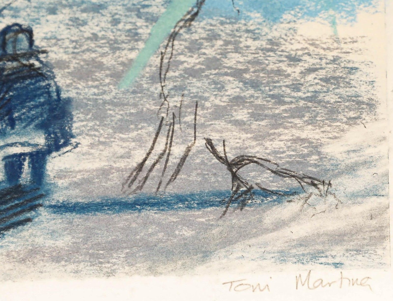 Toni Martina Re (1956 2017) 20th Century Pastel, California Streetcar photo vinterior