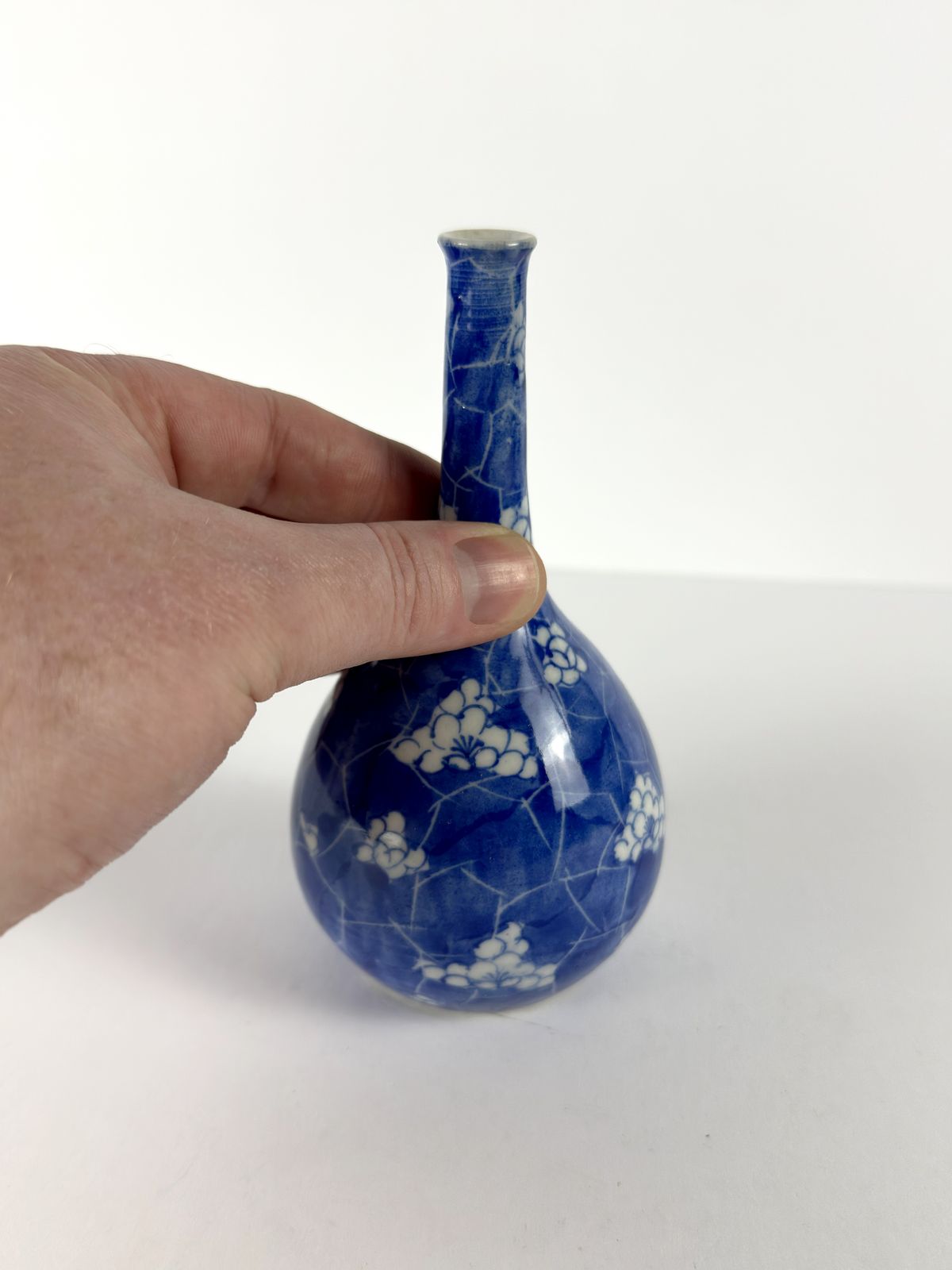 Small Chinese Blue And White Porcelain Prunus Solifleur Vase, Qing Style photo 250.0