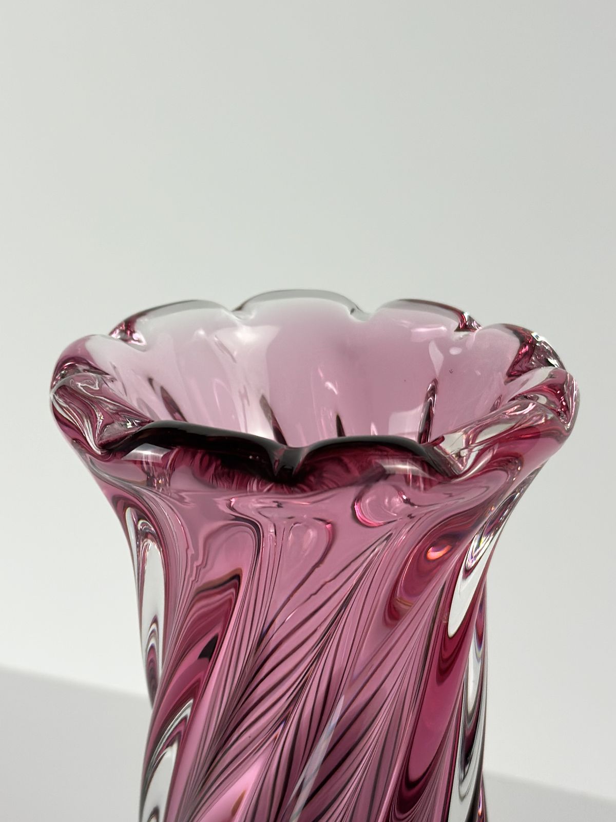 Pink Czech Cased Glass Vase By Josef Hospodka For Chribska, 1970s photo Home Decor