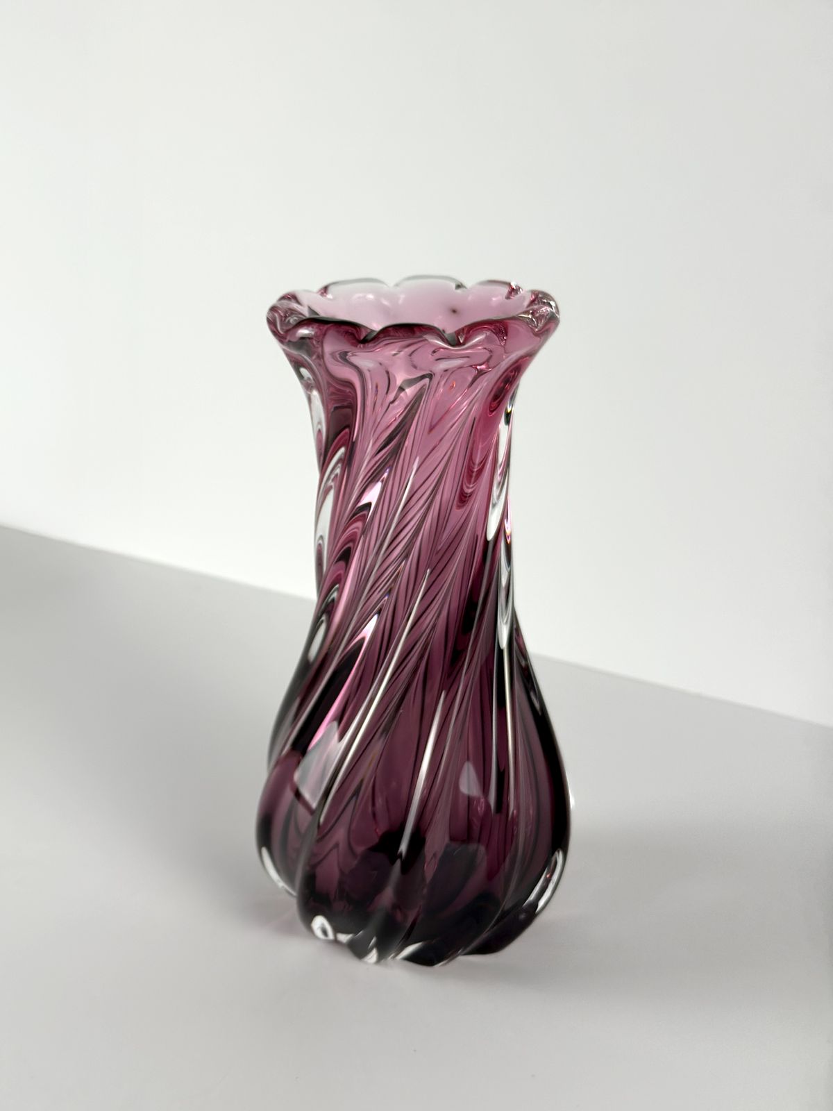 Pink Czech Cased Glass Vase By Josef Hospodka For Chribska, 1970s photo buy