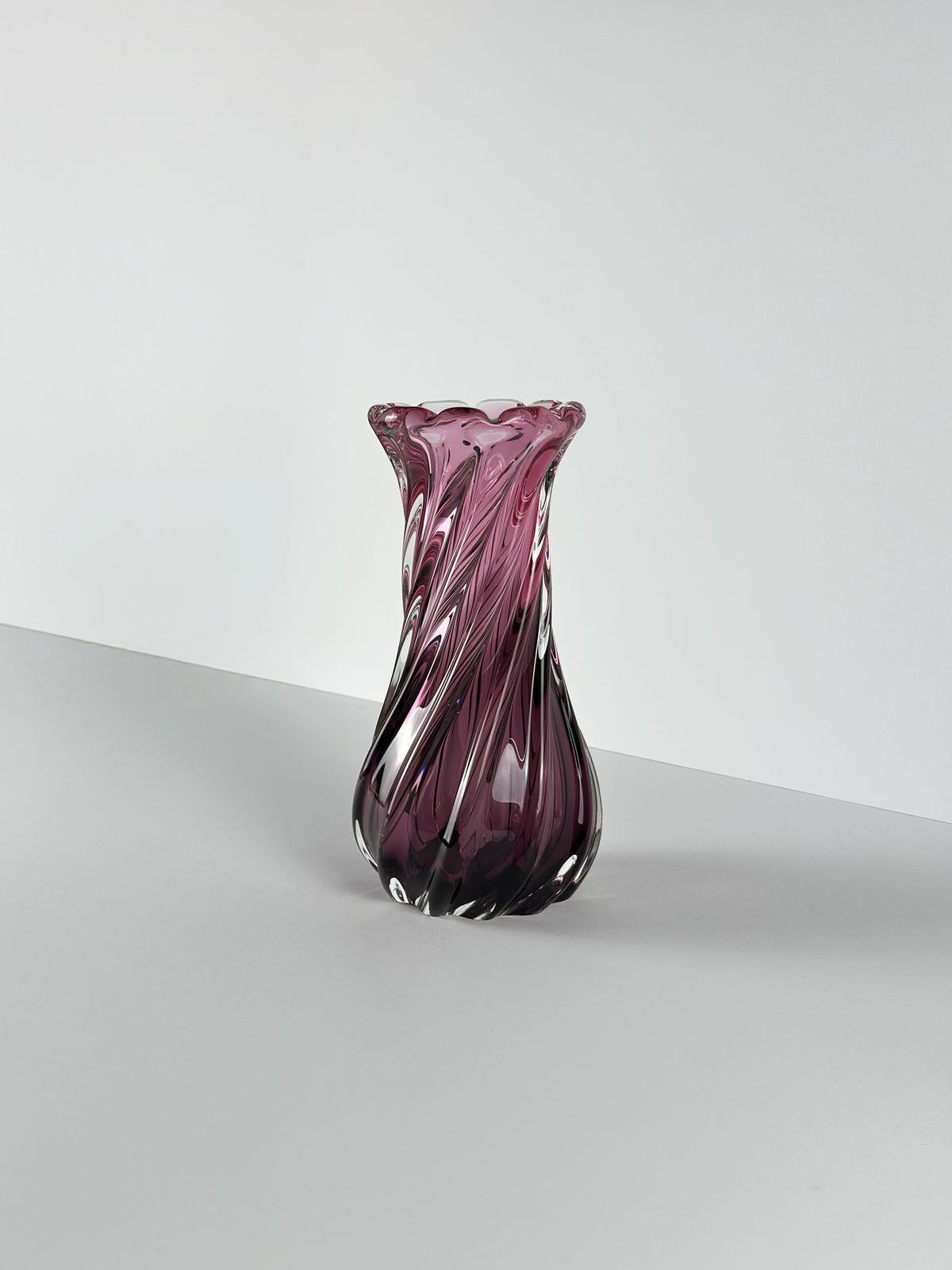 photo for sale Pink Czech Cased Glass Vase By Josef Hospodka For Chribska, 1970s