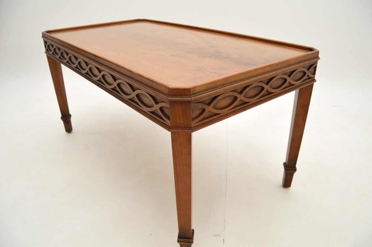 Antique Georgian Style Yew Wood Coffee Table photo vinterior