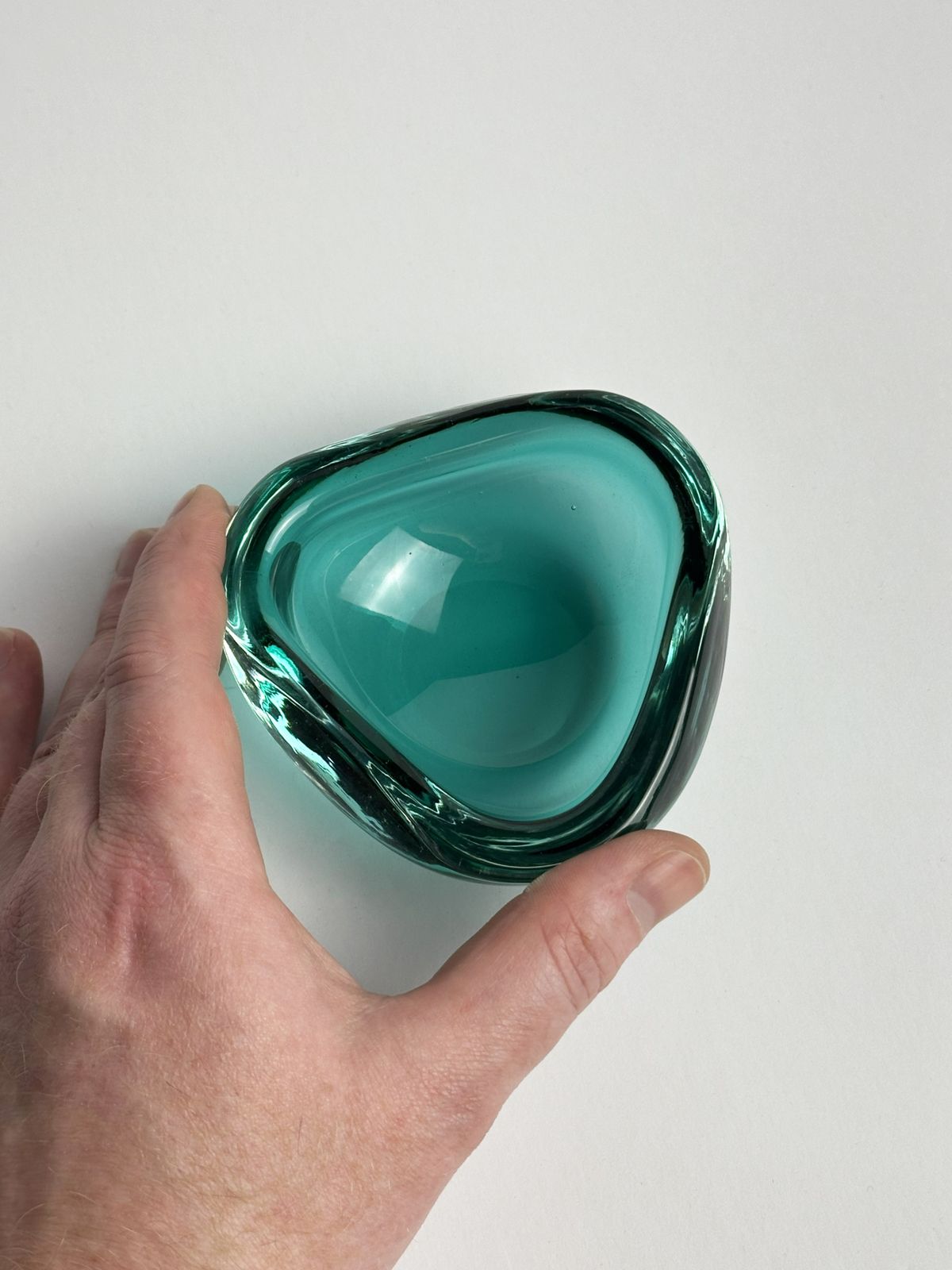 Small Green Murano Glass Geode Bowl By Archimede Seguso, Mid Century Italian photo vinterior