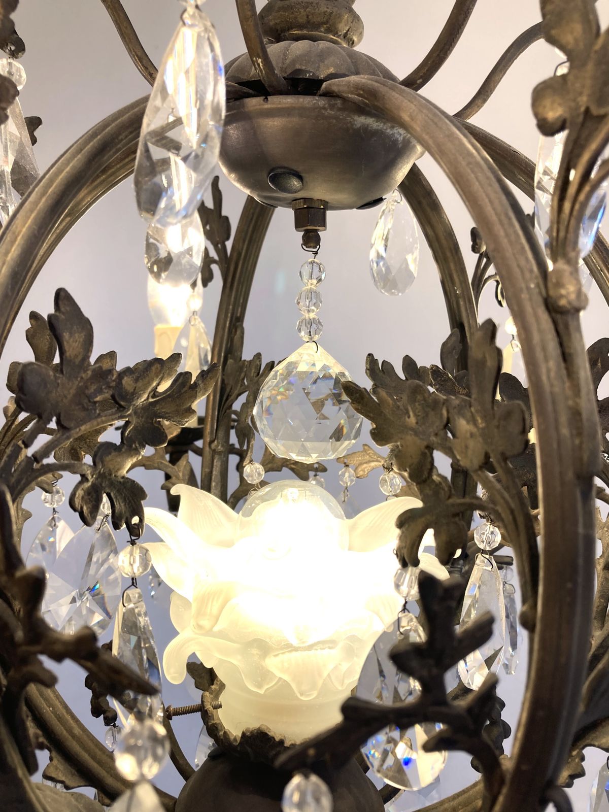 Stunning Antique Birdcage Chandelier photo vintage