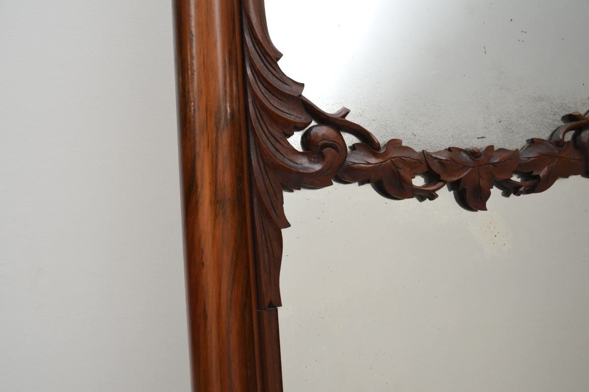 Antique Victorian Carved Walnut Mirror photo 845.0