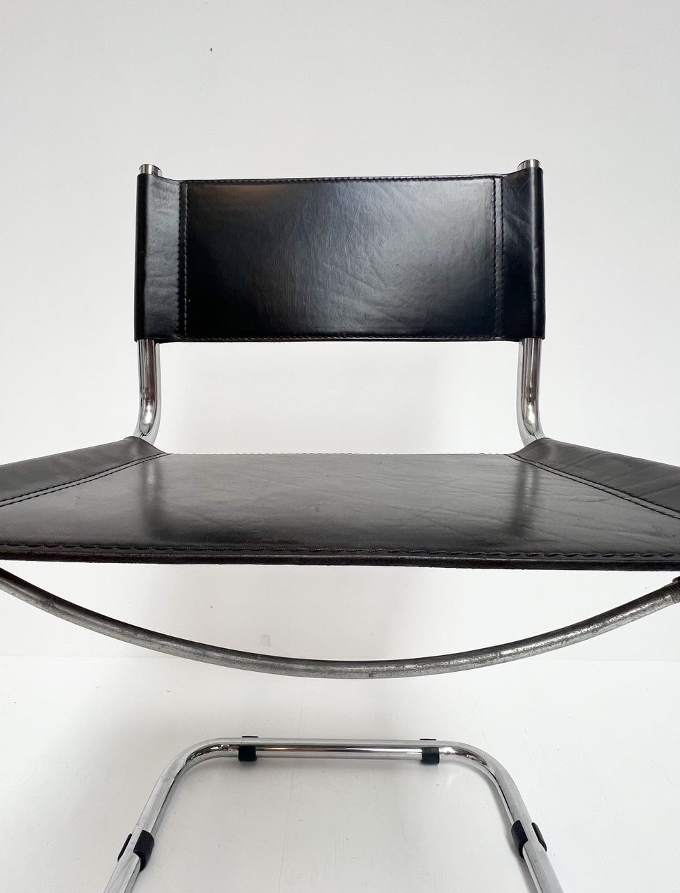 photo for sale Set Of 4 Leather Marcel Breuer & Mart Stam Chairs, 1980s