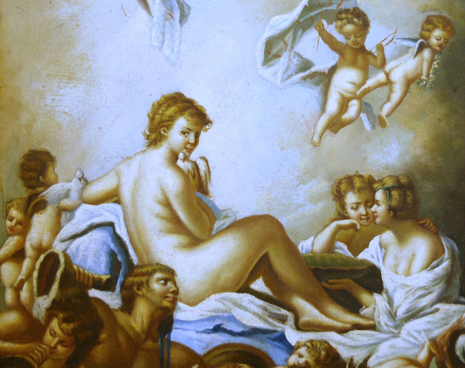 Baroque Painting   The Birth Of Venus   Oil On Copper   19th Century photo furniture