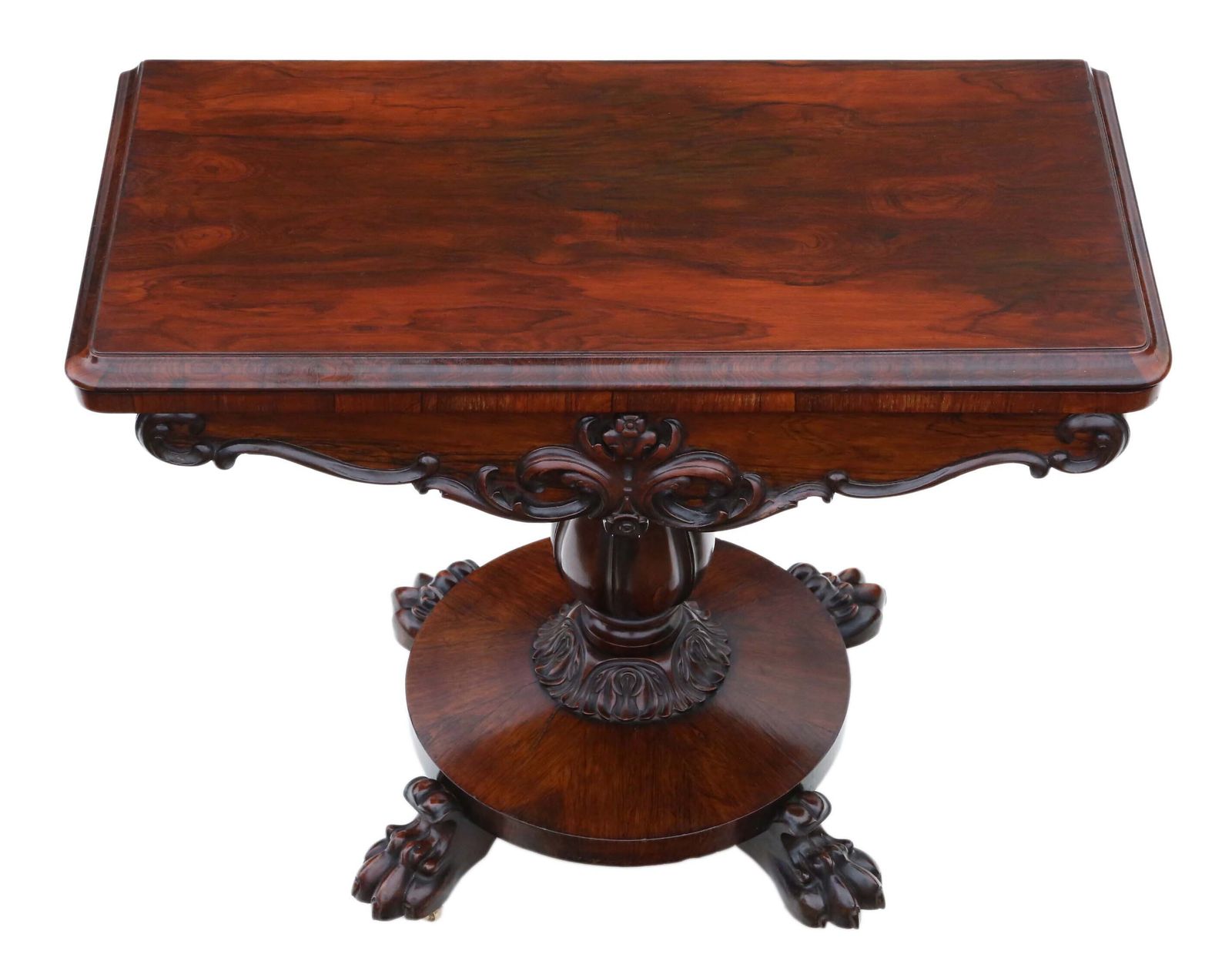 Very Fine Quality Regency Folding Rosewood Card Tea Console Table C1825   19th Century photo furniture