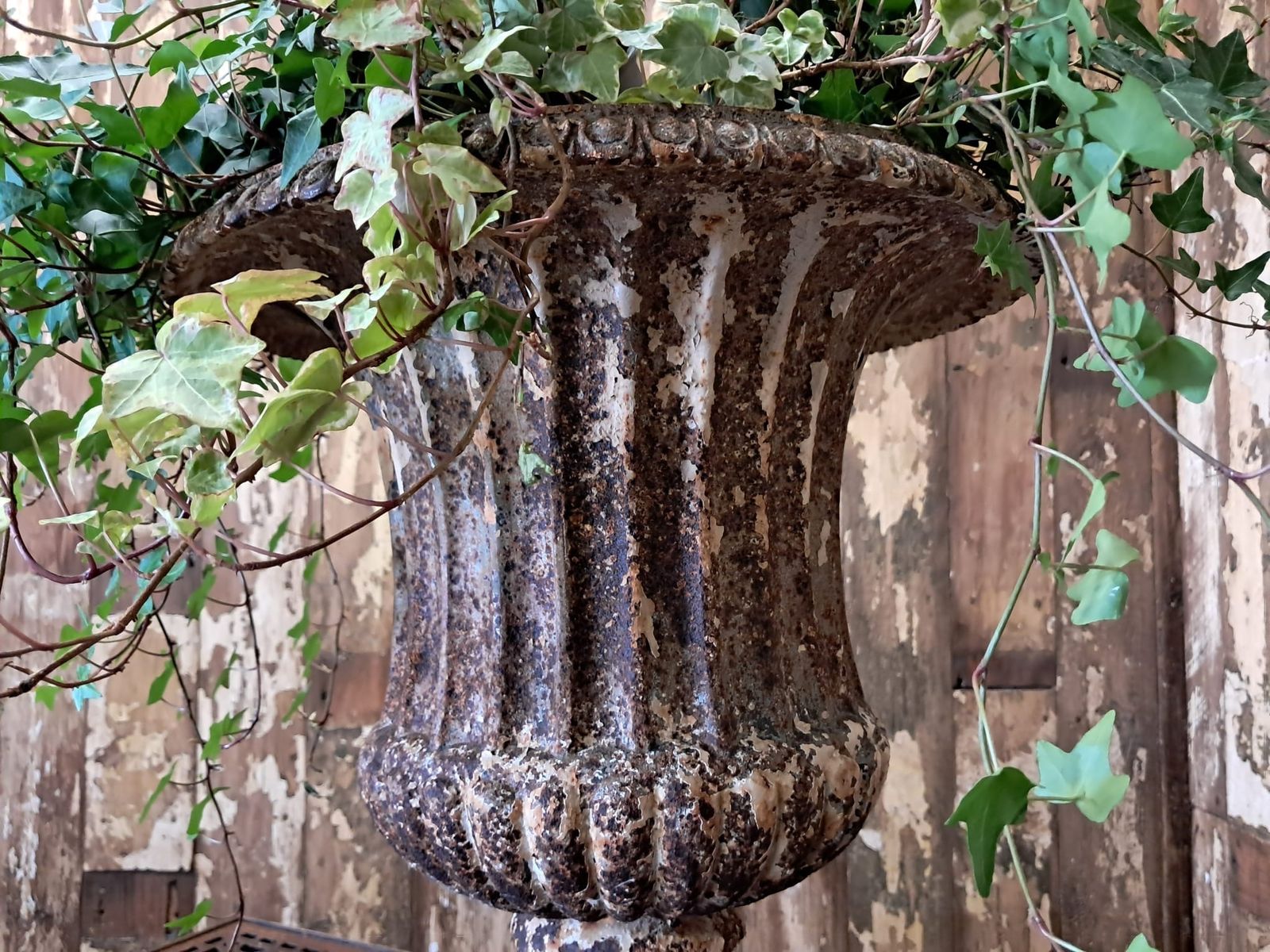 19th Century French Cast Iron Urn photo Garden Decor